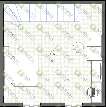 Дачный дом Барн 6x6