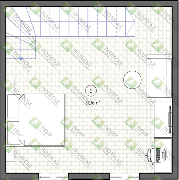 Каркасный дом Барн 6x6