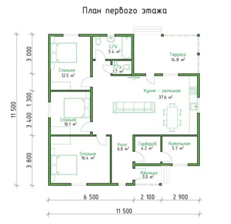 Каркасный дом Цна 11x12