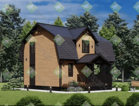 Каркасный дом Комфорт с мансардой 8х7