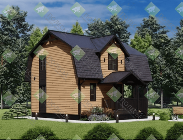 Каркасный дом Комфорт с мансардой 8х7