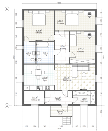 Каркасный дом Классика - 3 10x13