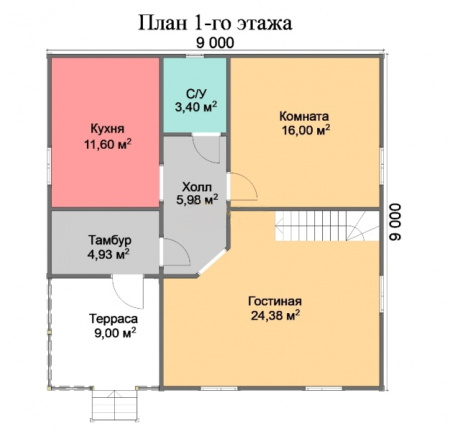 Каркасный дом Богатырь 9х9