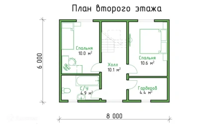 Каркасный дом Соболь 6x8