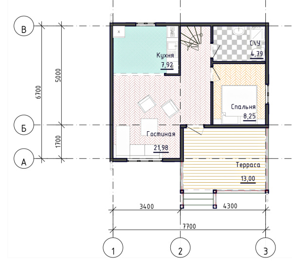 Каркасный дом Жемчужина - 2 7x8 Каркасный дом Жемчужина - 2 7x8