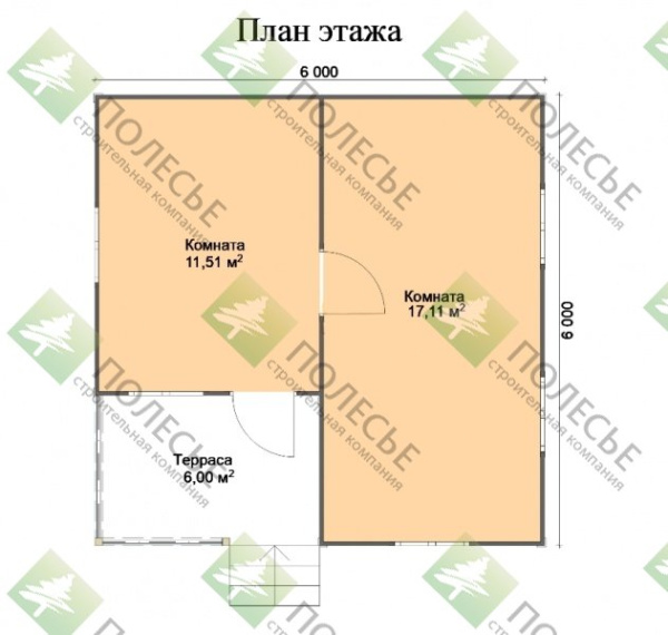 Дачный дом Лето 6х6