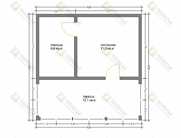 Дачный дом Орбита 6х6