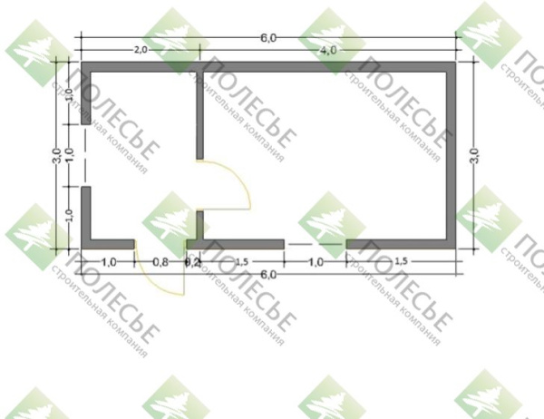 Каркасный дом Дачник 6x3