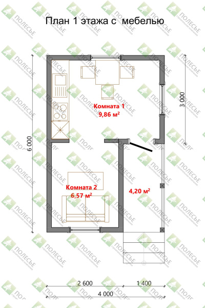 Дачный дом Садовод 6x4