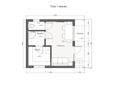 Каркасная баня Комета Барн 5x6 Каркасная баня Комета Барн 5x6