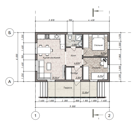 Каркасный дом Рома 6x11 Каркасный дом Рома 6x11