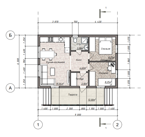 Каркасный дом Рома 6x11 Каркасный дом Рома 6x11