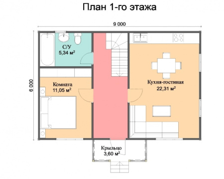 Каркасный дом Подмосковье 6х9