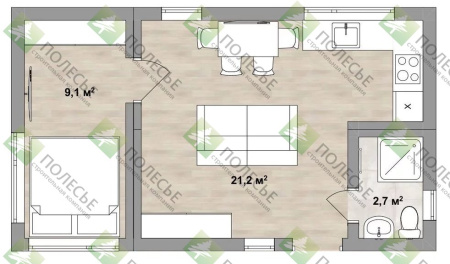 Дачный дом Андрей 5x8,5м