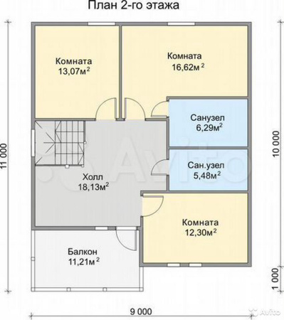 Каркасный дом Аврора-2 9х11