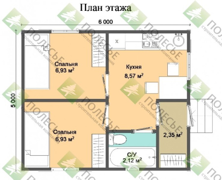 Каркасный дом Гройсен 5x6