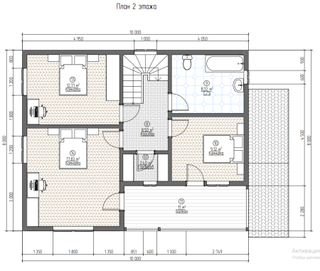 Каркасный дом София 8х10