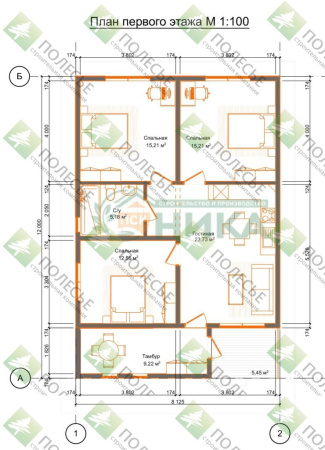 Каркасный дом Орион Барн 8x12