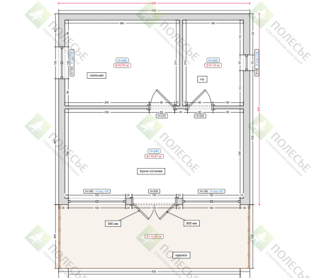 Дачный дом Орбита 6х6 с верандой