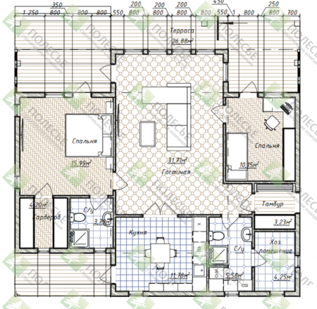 Каркасный дом Барич 10x12