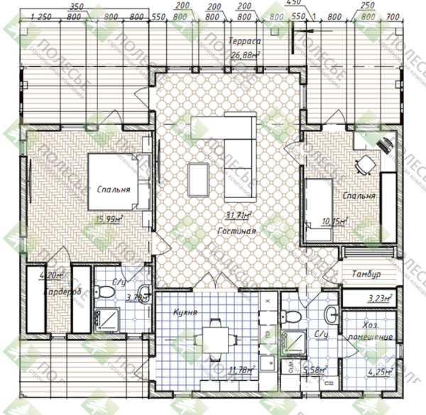 Каркасный дом Барич 10x12