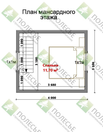 Дачный дом Брусника 5x4