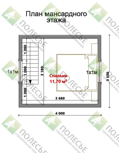 Дачный дом Брусника 5x4