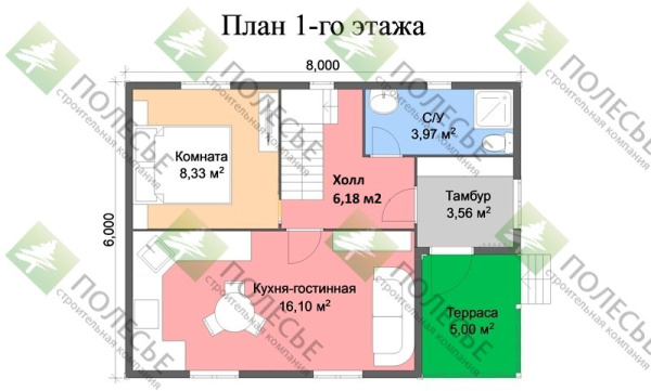Дачный дом Престиж-3 6х8