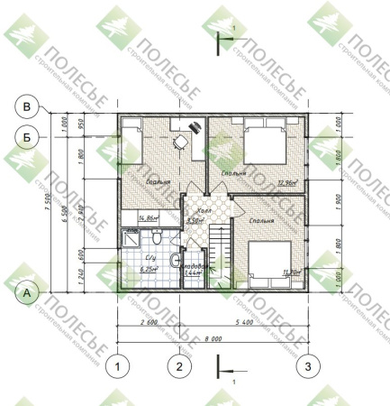 Каркасный дом Премьера-3 8х8
