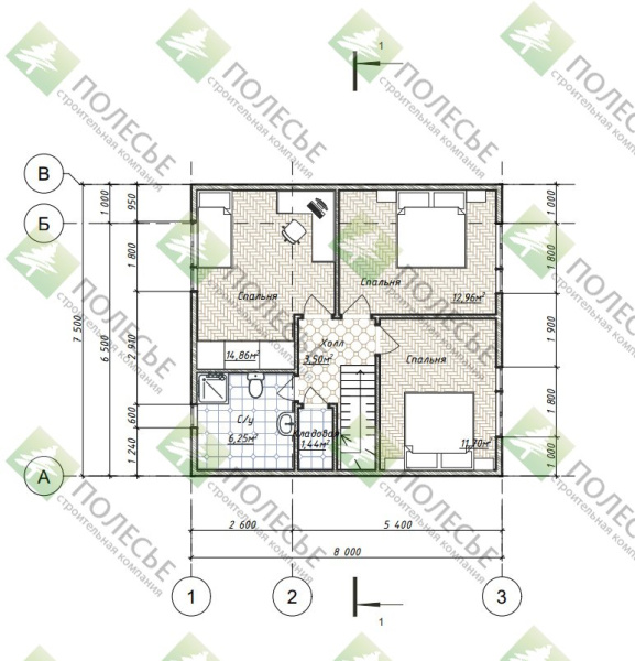 Каркасный дом Премьера-3 8х8