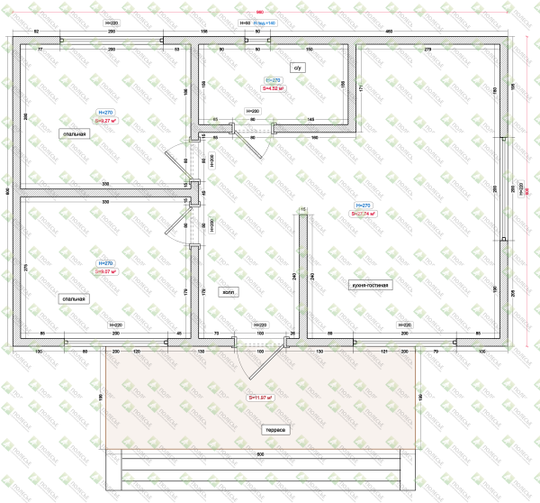 Модульный дом Фараон 9,6х8 м