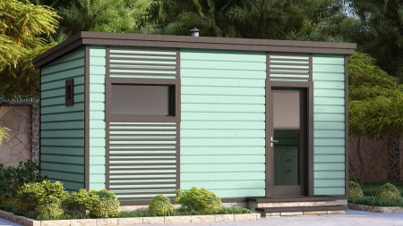 Каркасная баня Изумруд 3x5