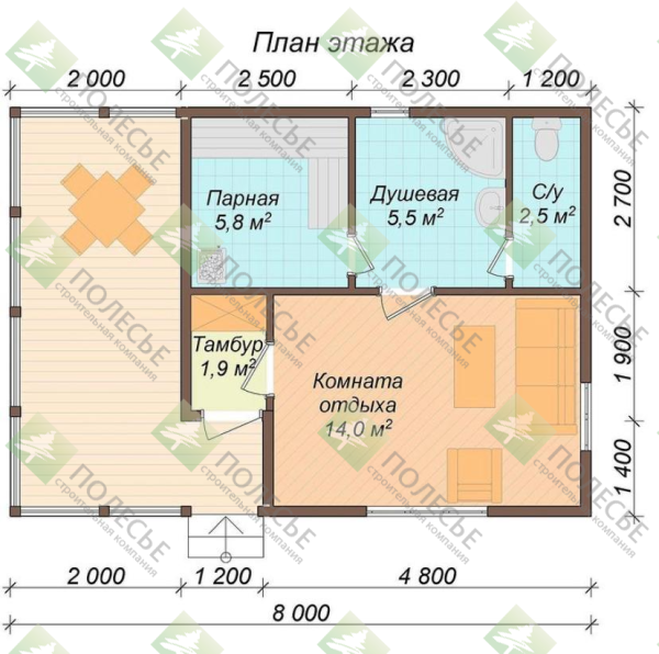 Баня Кристина 6x8