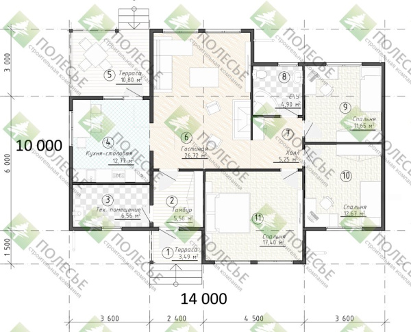 Каркасный дом Скандинавский 10x14