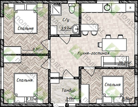 Каркасный дом Классика 7х9