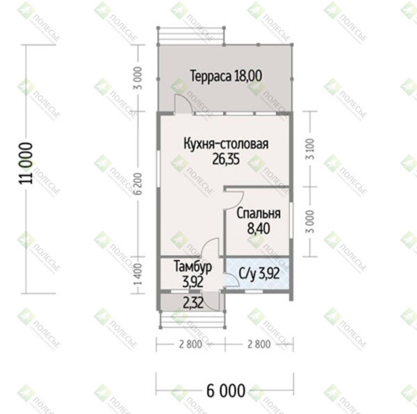 Дачный дом Орбита 60 6х10