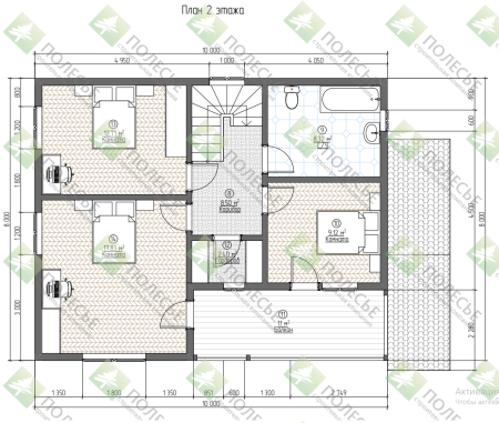 Каркасный дом София 8х10