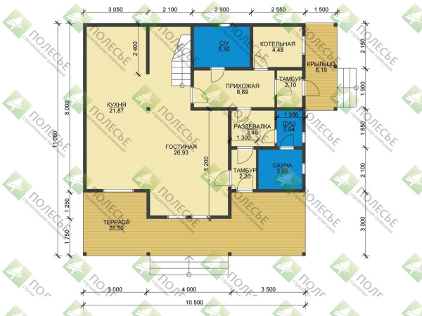 Каркасный дом Сударь 9x10