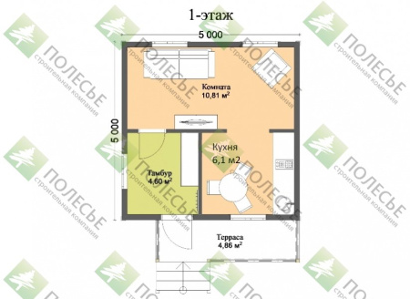 Каркасный дом Малыш-4 5x5