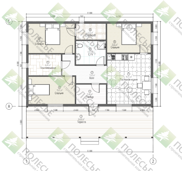Каркасный дом Комфорт 5 11х12