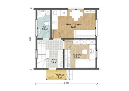 Дачный дом Барн 6x6 Дачный дом Барн 6x6