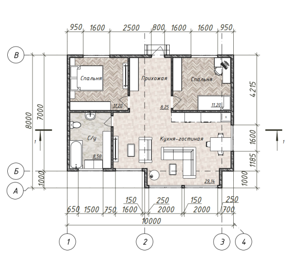 Каркасный дом Рай 7x10 Каркасный дом Рай 7x10