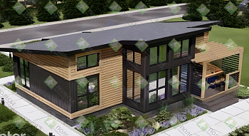 Каркасный дом Светлый 12x9