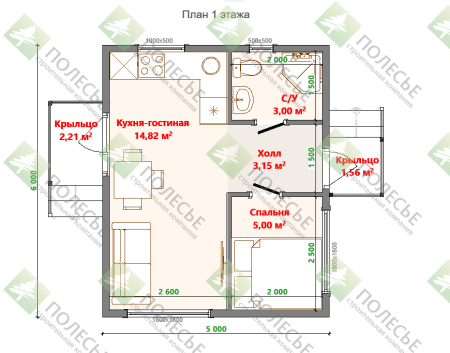 Дачный дом Мирон 5x6