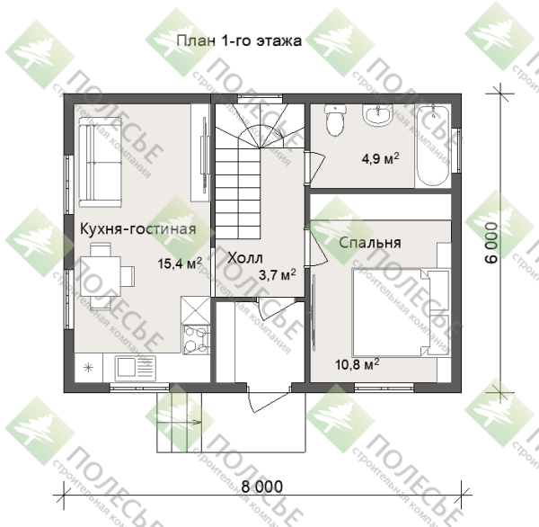 Дачный дом Атлант 6х8