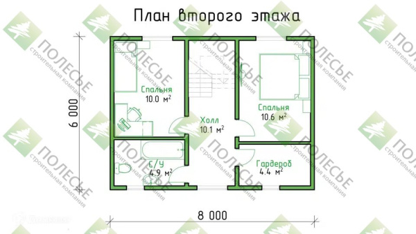 Каркасный дом Соболь 6x8