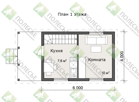 Дачный дом Домовенок 6х4