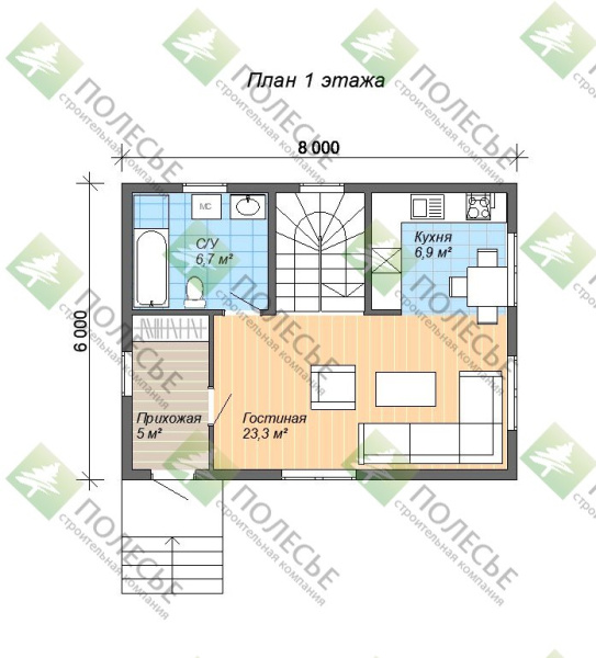 Дачный дом Фантастика 6х8