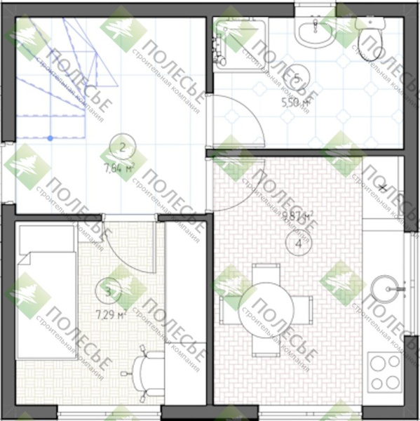 Каркасный дом Барн 6x6