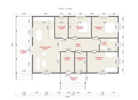 Каркасный дом Новгород 9x16 Каркасный дом Новгород 9x16